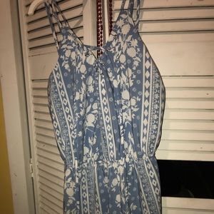 Blue and white romper